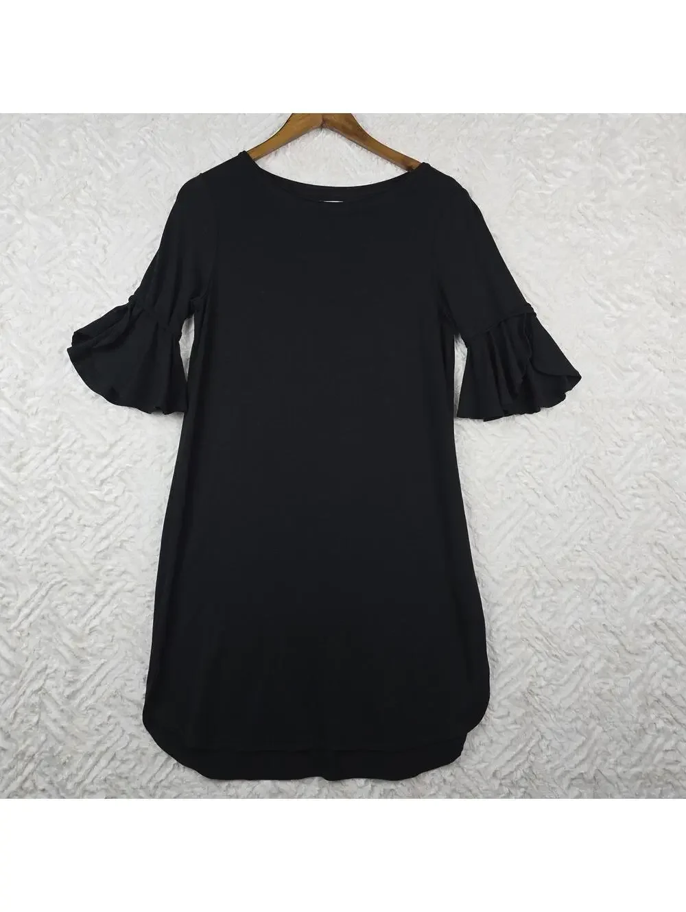 Max Studio Women’s Black 3/4 Bell Sleeve Casual Swing Dress Size XS - Picture 2 of 7